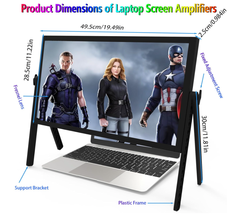 21-inch screen magnifier for laptops, HD 3D screen magnification for movies, videos, and games